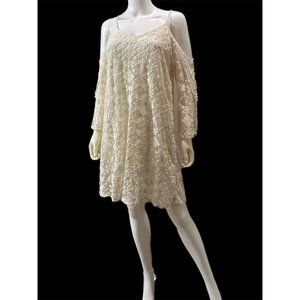 Skies Are Blue Women’s Size Large Crochet Lace Cold Shoulder Dress